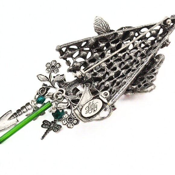 Splendid Kirks Folly Gray Butterflies Enchanting Dangle Christmas Tree Brooch - Picture 8 of 9